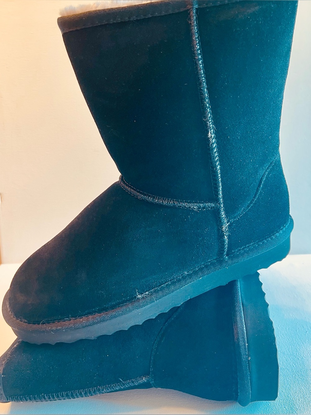 NIB QUINCE ๐ฏ AUSTRALIAN SHEARLING MID-CALF SUEDE LEATHER BOOT BLACK WOMEN SIZE 8 - Picture 9 of 13